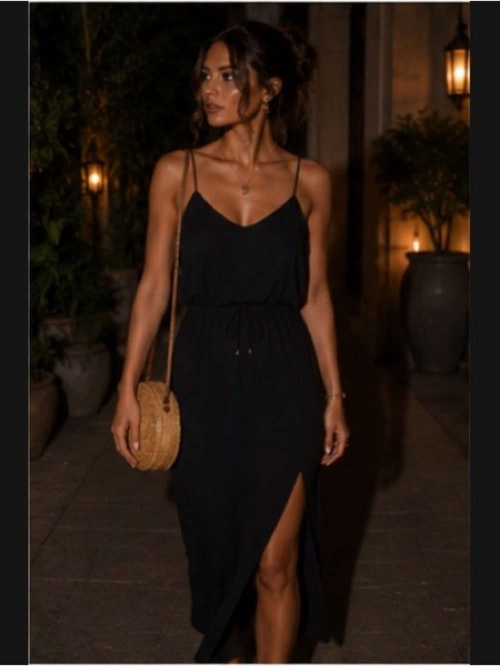 Waist Cinch Side Slit Dress
